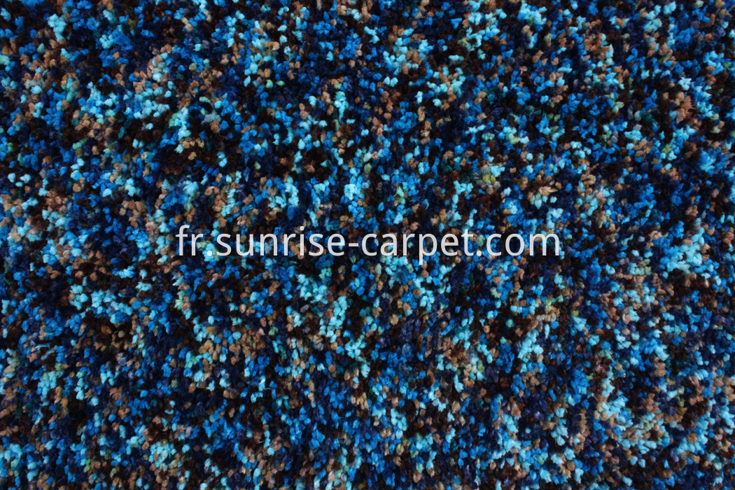 Microfiber Shaggy Rug Space dye Blue color